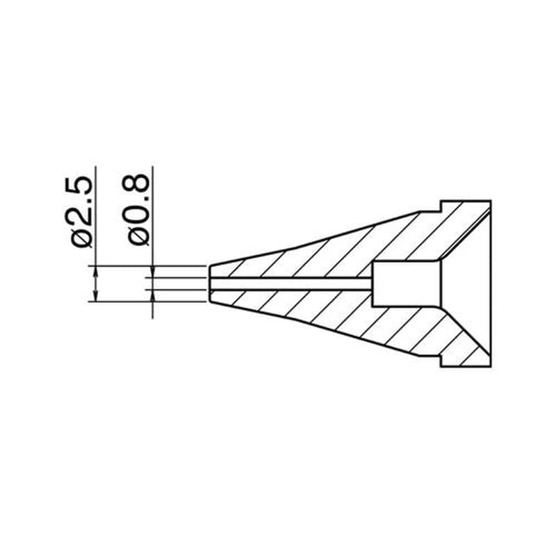 エスコ EA323MA-31 φ0.8/φ2.5mm交換ノズル(EA323MA-2用) 1個(ご注文単位1個)【直送品】