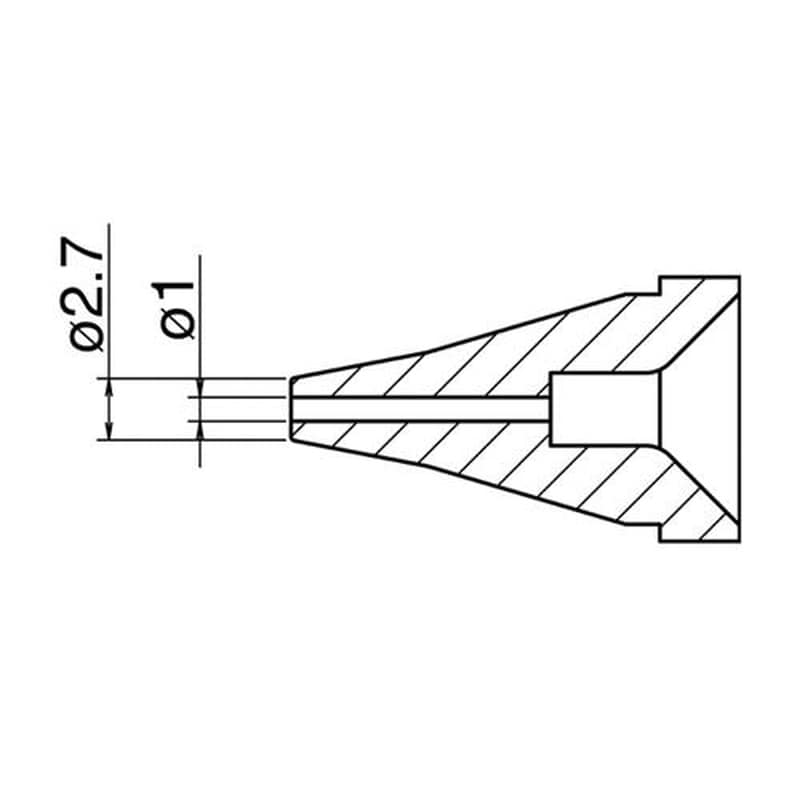 エスコ EA323MA-32 φ1.0/φ2.7mm交換ノズル(EA323MA-2用) 1個(ご注文単位1個)【直送品】