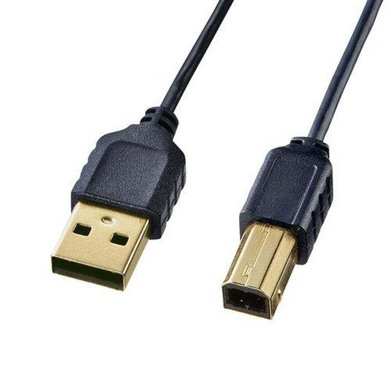 エスコ EA764AJ-113A 1.5mUSBケーブル(A-B/2.0対応/極細/黒) 1個(ご注文単位1個)【直送品】