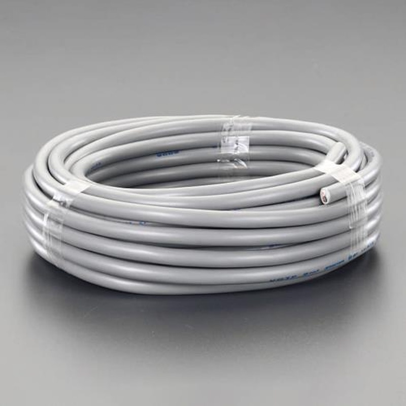 エスコ EA940AG-10B 300V/17A/50mビニールキャブタイヤケーブル(灰) 1個(ご注文単位1個)【直送品】