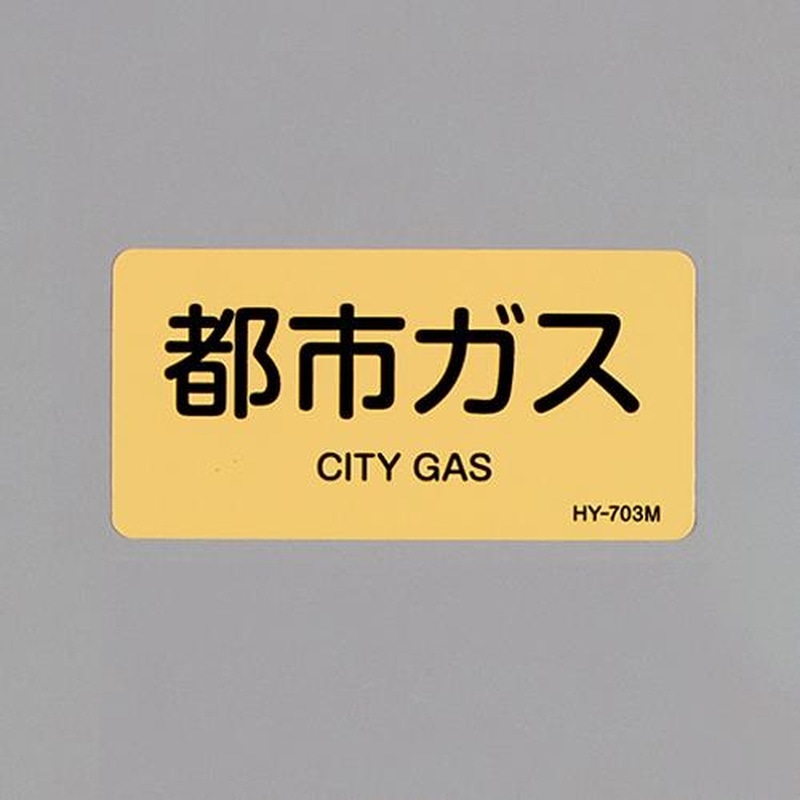 エスコ EA983MJ-21 40x80mmJIS配管識別ステッカー(都市ガス/10枚) 1個(ご注文単位1個)【直送品】