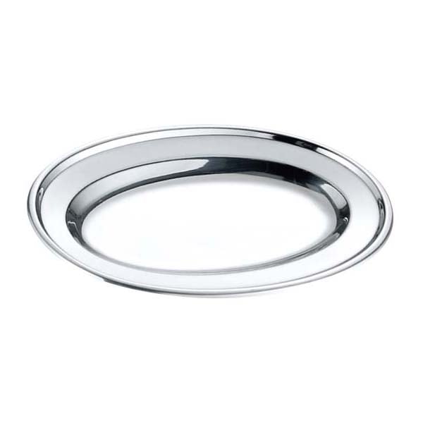 赤川器物製作所 18-0　巻渕小判皿　9インチ   1個（ご注文単位1個）【直送品】