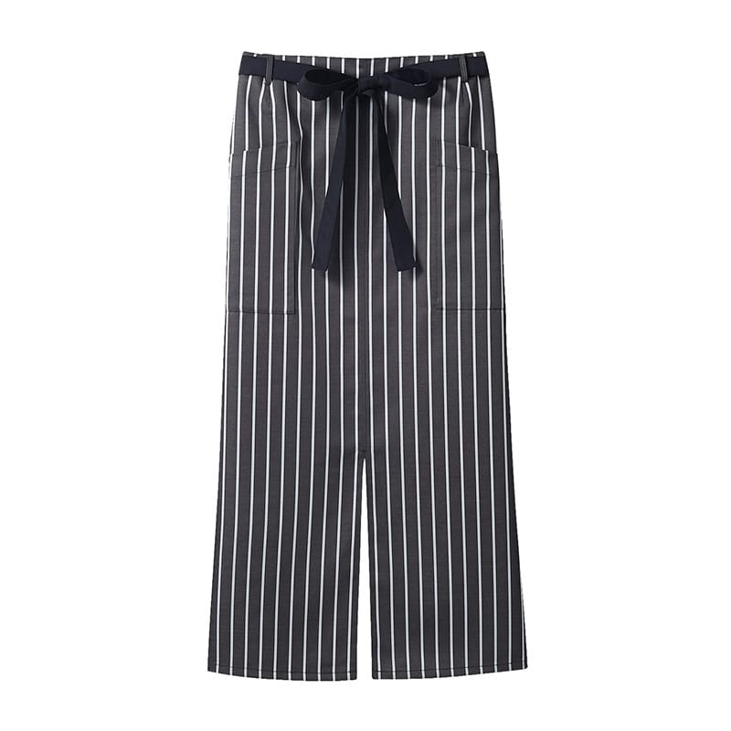 住商モンブラン(株) 9-1241_F サロンエプロン 男女兼用 フリーサイズ チャコールストライプ/黒 1枚(ご注文単位1枚)【直送品】