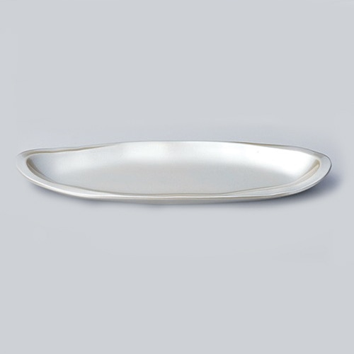 若泉漆器 9寸雅小判盛皿　銀塗  M-14-74 1個（ご注文単位1個）【直送品】