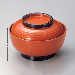若泉漆器 5寸乱引三日月丼 朱内朱つば黒 W-3-75 1個(ご注文単位1個)【直送品】
