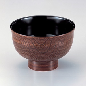若泉漆器 羽反木目丼 栃 W-3-91 1個(ご注文単位1個)【直送品】