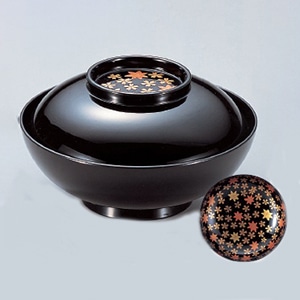 若泉漆器 柳椀 黒春秋見返付 W-6-63 1個(ご注文単位1個)【直送品】