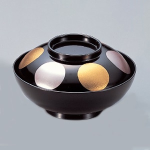 若泉漆器 柳椀 黒雅日月S・H塗 W-6-64 1個(ご注文単位1個)【直送品】