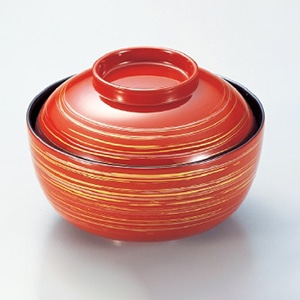 若泉漆器 4寸きさらぎ椀 朱かすり W-6-80 1個(ご注文単位1個)【直送品】