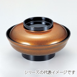 若泉漆器 新広輪丼 金梨地つば黒 小 W-7-14 1個(ご注文単位1個)【直送品】
