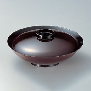 若泉漆器 8寸平羽反煮物椀 溜つば黒 W-7-20 1個(ご注文単位1個)【直送品】