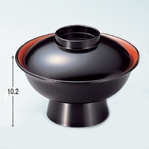 若泉漆器 7寸大名型丼椀 黒内朱 W-7-30 1個(ご注文単位1個)【直送品】
