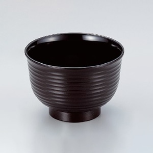 若泉漆器 3.3寸美里荒筋汁椀　茶石目  W-8-68 1個（ご注文単位1個）【直送品】