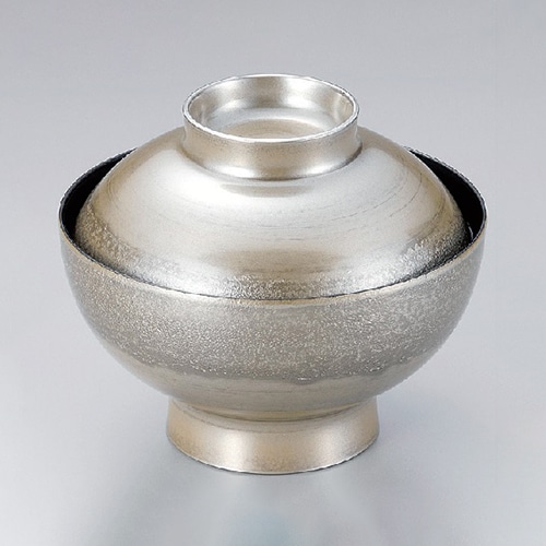 若泉漆器 花仙才椀　錆研ぎ出し銀地塗本漆塗  W-9-44 1個（ご注文単位1個）【直送品】