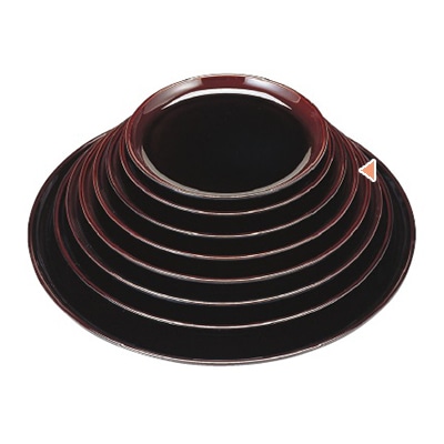 若泉漆器 丸盆　溜底黒塗　尺0寸　S・S塗 ノンスリップ加工 1-86-20 1個（ご注文単位1個）【直送品】
