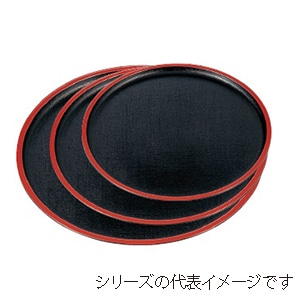 若泉漆器 丸盆　黒布目天朱　尺3寸  1-87-15 1個（ご注文単位1個）【直送品】