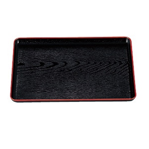 若泉漆器 9寸しるこ盆 黒天朱 1-103-1 1個(ご注文単位1個)【直送品】