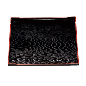 若泉漆器 角盆 黒木目天朱 8寸京風 1-103-3 1個(ご注文単位1個)【直送品】
