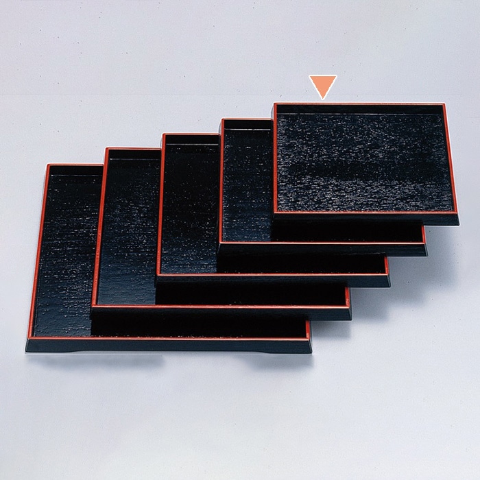 若泉漆器 角盆　黒天朱　爪掛　8寸  1-128-4 1個（ご注文単位1個）【直送品】