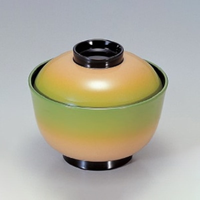 若泉漆器 3.5寸姫椀 グリーンかすみS・H塗 1-157-14 1個(ご注文単位1個)【直送品】