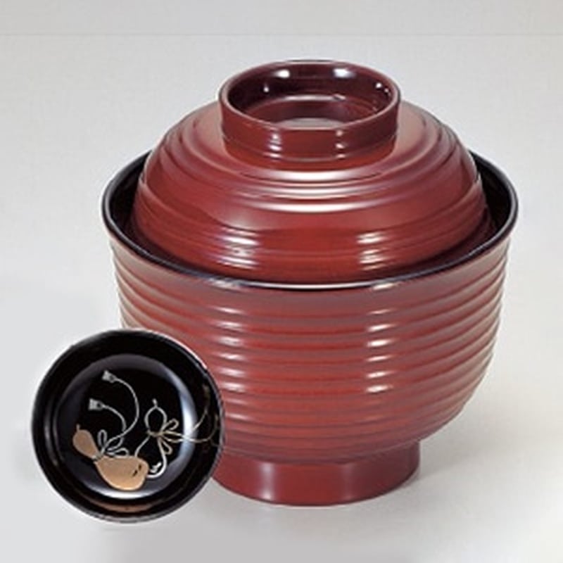 若泉漆器 3.3寸美里荒筋吸椀　溜見返しひさご  1-158-9 1個（ご注文単位1個）【直送品】