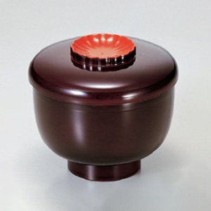 若泉漆器 菊小吸椀 溜天朱 1-180-16 1個(ご注文単位1個)【直送品】