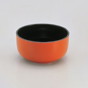 若泉漆器 4寸丼 朱内黒 1-192-3 1個(ご注文単位1個)【直送品】