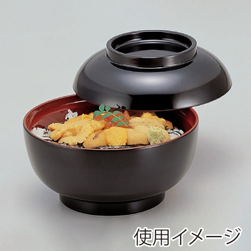 若泉漆器 5寸丸丼重 黒内朱 身 JW-310 1-192-17 1個(ご注文単位1個)【直送品】
