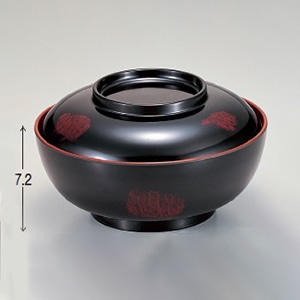 若泉漆器 6寸丸丼重 曙内朱 身 F-320 1-192-19 1個(ご注文単位1個)【直送品】