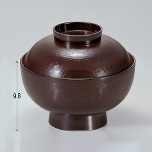 若泉漆器 保温丼 溜千筋 1-193-9 1個(ご注文単位1個)【直送品】