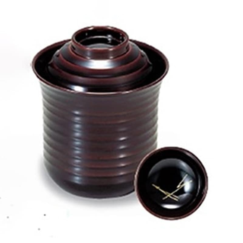 若泉漆器 箸洗椀 溜見返松葉 溜 手描蒔絵 1-194-1 1個(ご注文単位1個)【直送品】