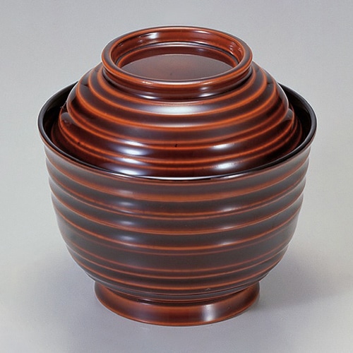 若泉漆器 羽反荒筋椀 溜内黒 本漆塗 1-195-5 1個(ご注文単位1個)【直送品】