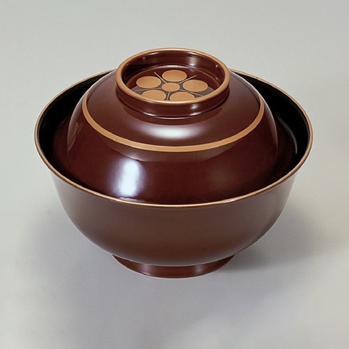 若泉漆器 羽反吸椀 溜梅鉢天金 本漆塗 手描蒔絵 1-195-11 1個(ご注文単位1個)【直送品】