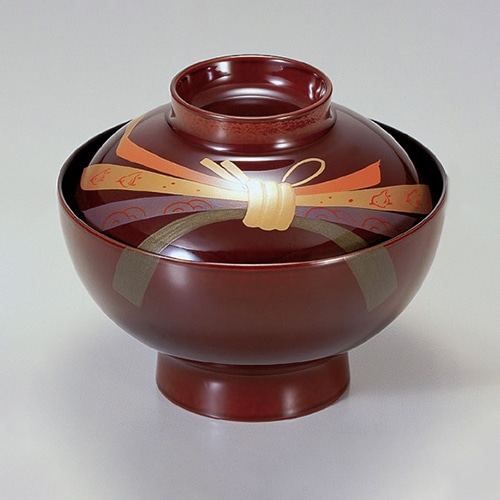 若泉漆器 花仙才椀 溜新のし 本漆塗 手描磨蒔絵 1-196-9 1個(ご注文単位1個)【直送品】