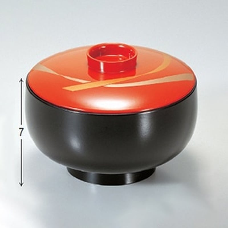 若泉漆器 4寸百万石椀 日の出塗裏黒花帯 1-199-8 1個(ご注文単位1個)【直送品】