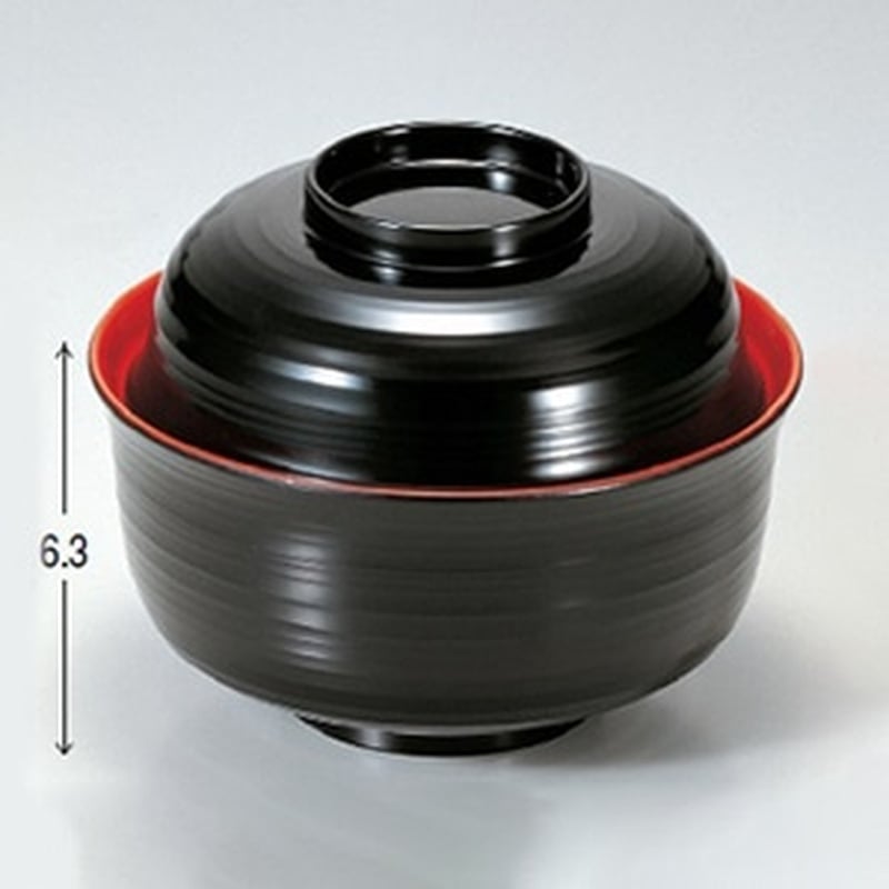 若泉漆器 4寸千筋羽反椀 黒内朱 1-199-10 1個(ご注文単位1個)【直送品】
