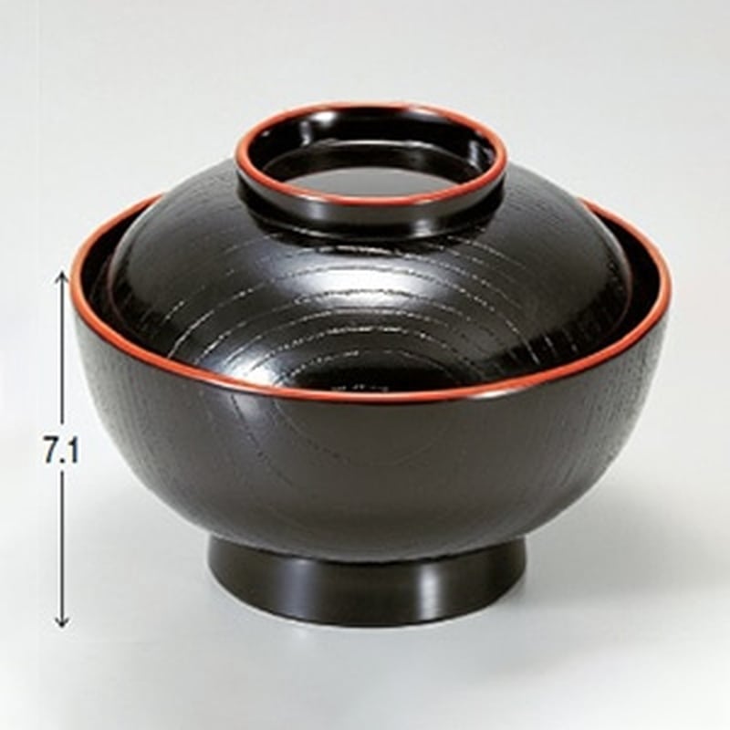 若泉漆器 木目椀 黒天朱 1-201-1 1個(ご注文単位1個)【直送品】