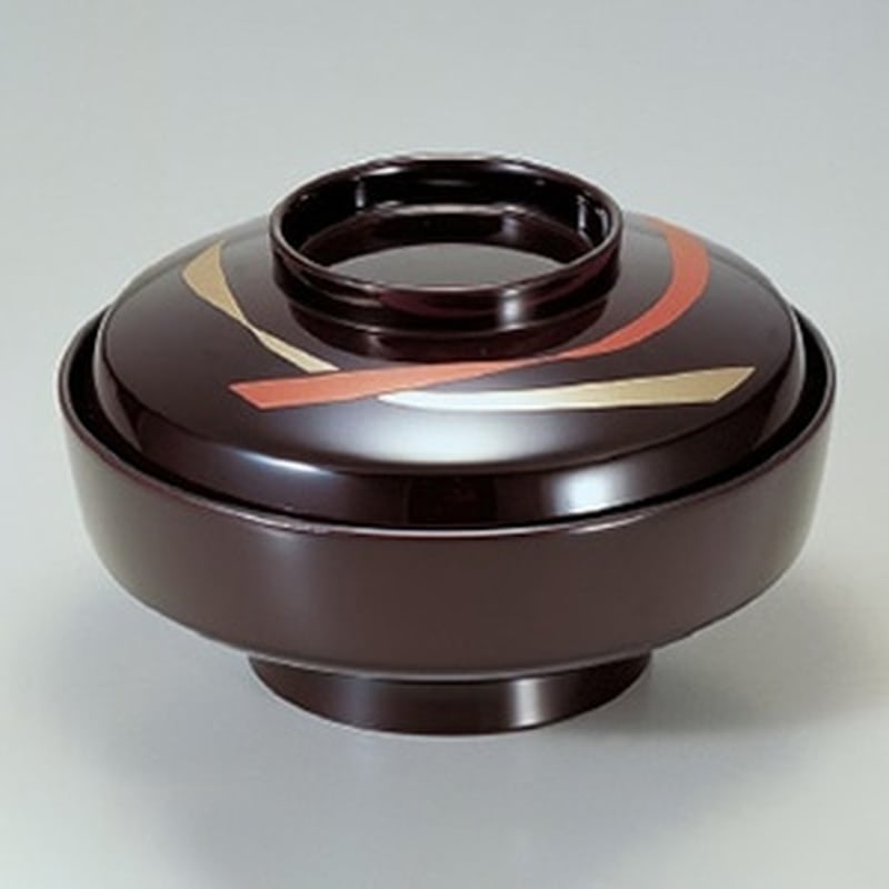若泉漆器 5寸天竜寺椀　溜花帯  1-205-8 1個（ご注文単位1個）【直送品】