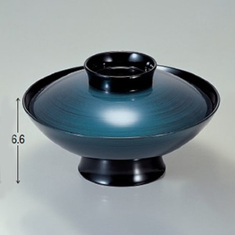 若泉漆器 5.5寸小槌煮物椀　ブルー玉虫色  1-206-8 1個（ご注文単位1個）【直送品】