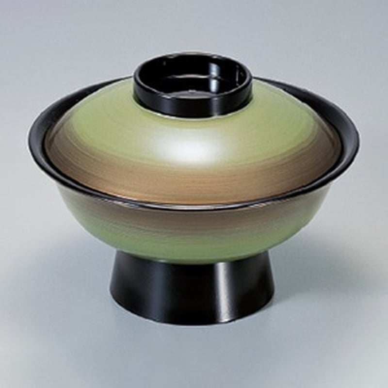 若泉漆器 6寸大名椀　緑金かすみ  1-210-9 1個（ご注文単位1個）【直送品】