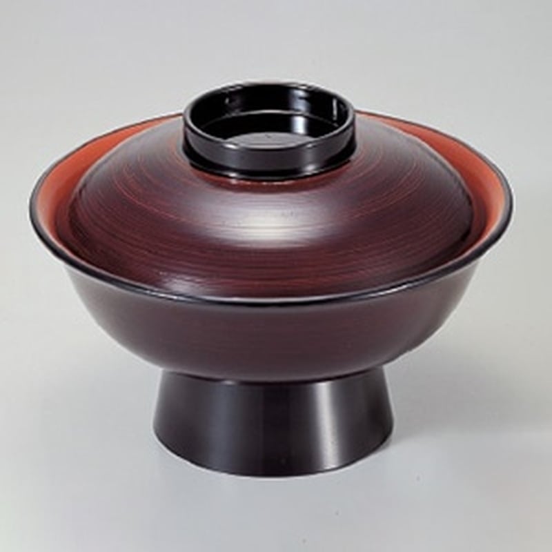 若泉漆器 7寸大名型丼椀　溜刷毛目内朱  1-211-2 1個（ご注文単位1個）【直送品】