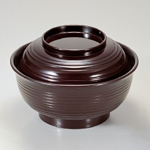 若泉漆器 美里千筋丼 溜 1-214-2 1個(ご注文単位1個)【直送品】