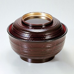 若泉漆器 5寸乱筋丼 溜内朱つば金 1-215-3 1個(ご注文単位1個)【直送品】