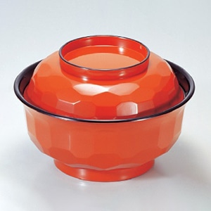 若泉漆器 真亀甲丼 朱天黒 1-215-5 1個(ご注文単位1個)【直送品】