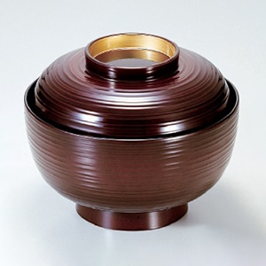 若泉漆器 5寸平筋丼 溜つば金 1-215-9 1個(ご注文単位1個)【直送品】