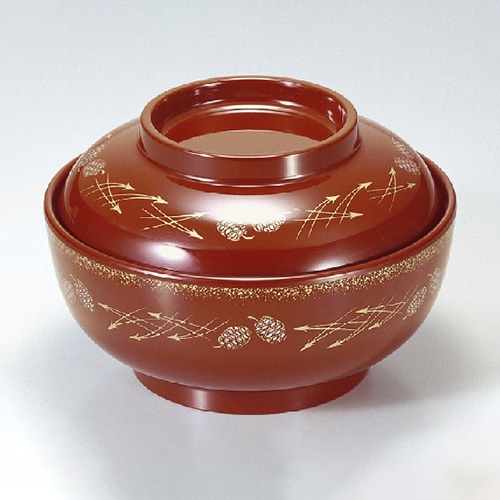 若泉漆器 耐熱観月丼 松実松葉 身 ST-3 1-215-12 1個(ご注文単位1個)【直送品】