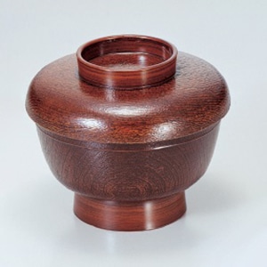 若泉漆器 高台かぶせ木目椀 栃 1-216-6 1個(ご注文単位1個)【直送品】