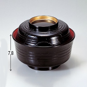若泉漆器 弁慶丼 黒内朱つば金 1-217-1 1個(ご注文単位1個)【直送品】
