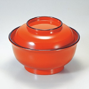 若泉漆器 羽反丼 朱内朱 1-217-5 1個(ご注文単位1個)【直送品】