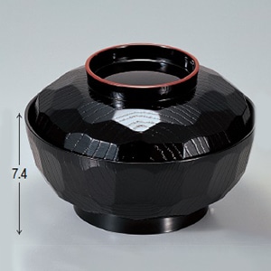 若泉漆器 6寸亀甲丼 黒天朱 1-219-9 1個(ご注文単位1個)【直送品】